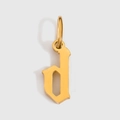 Golden gothic letter d pendant charm in minimalist stainless steel for jewelry making - Letter D / Gold