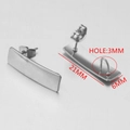 Rectangular stainless steel earring stud base in silver finish with 21mm length - Style 2 / Steel