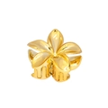 Pinza para el pelo con flor 3D minimalista en elegante acabado metálico dorado pulido - Embalaje Individual / Plumeria-Dorado