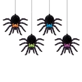 Decorazioni a ragno per Halloween con teste colorate e corpo in carta a nido d'ape - Ragno 4 Pezzi/Confezione / 24.5cm*24cm*1cm