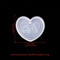 Heart-shaped silicone mold with snow scene and house relief for DIY resin crafts - Heart Snow Scene Tag GP#04
