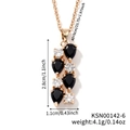 Gold necklace with black and clear AAA cubic zirconia stones on white background - Gold-Black Stone