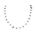 Detail of thin gold chain necklace with deep blue natural stones and irregular beads - Dark Blue Stones (Gold)