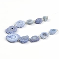 Blue-purple irregular natural agate druzy crystal stone flower beads for jewelry making - Tower Shape 12-28mm / Sky Blue