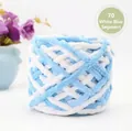 Filato di ciniglia grosso bianco e blu variegato per maglieria fai-da-te colore 70 - Bianco Blu Segmentato