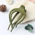 Pince à cheveux mate vert armée avec design incurvé creux minimaliste et style coréen - Vert Armée Mat
