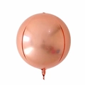 Macro shot of a rose gold spherical 4D aluminum foil balloon with metallic finish - 18 Inch / Rose Gold