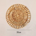 Handgewebte 30cm Natur-Seegras Wanddekoration mit Radialmuster für stilvolles Wohnen - 30cm / Hohlstroh Geflochten