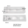 3-cavity white silicone fruit mousse mold with precise 340x95x35mm dimensions - 3 Cavity 3D Mango MCM-116