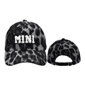 Detail of grey leopard baseball cap with MINI chenille embroidery and metal buckle - Corduroy / MINI-Gray Leopard