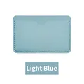 Light blue faux leather card holder with litchi grain and single slot design - 3 Slots Thick Style / Light Blue