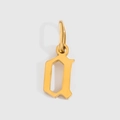 Polished gold-plated Gothic letter Q pendant charm with top ring for DIY jewelry - Letter A / Gold