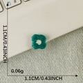 Green cherry blossom embroidered patch for hair accessories measuring 1.1cm x 1.1cm - Small White Flower