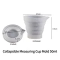 Vaso medidor plegable de silicona de 50ml con escala para fundición de resina - Taza medidora plegable de 50 ml