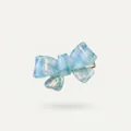 Mini barrette à cheveux nœud bleu à carreaux pour femme avec un motif écossais mignon - Pince à Bec de Canard Noeud Gingham Vert Transparent
