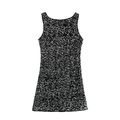 Sparkling black sequin sleeveless bodycon party dress with colorful glitter on white background - XS / Black