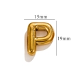 Polished gold bubble letter P pendant necklace 15mm by 19mm minimalist jewelry charm - Gold P