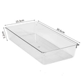 Transparent stackable PET storage organizer with anti-slip bottom for fridge and cosmetics - No.5 30.6x15.3x5.2cm
