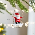 Resin Santa Claus on a swing hanging ornament for Christmas tree decor, 6.5cm size - Santa Claus Resin Swing