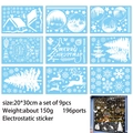 Lot de 9 stickers de fenêtre électrostatiques de Noël avec flocons et rennes - Style Maison de Neige et Ornements Suspendus