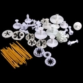 33-piece white fondant cutters set with yellow sculpting tools for cake decorating - 03020