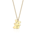 Golden stainless steel necklace featuring a cute mother and child koala pendant - Koala Family (LN1722) / Gold