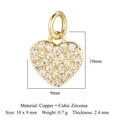 Gold heart lock pendant with cubic zirconia inlay and 10x9mm detailed specifications - 10x9mm Heart Lock / Silver