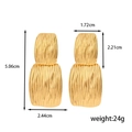Boucles d'oreilles cœur en acier inoxydable doré à texture ondulée, hauteur 5,06cm - ER-1495 / Vague à double segment de mode
