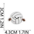 Detail showing embroidered volleyball patch dimensions 4.3cm by 3cm with cartoon design - Volleyball Style (9)