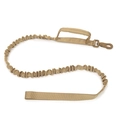 Tactical khaki nylon bungee dog leash with padded control handle and heavy duty metal clip - Khaki Leash