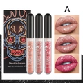 Three-piece Halloween lip gloss set with glitter matte finish in pink and red shades - A Style-Pink Collection