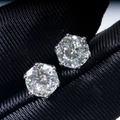 Orecchini a perno classici in argento S925 con moissanite a sei griffe, finitura argento - Taglio 100 Bianco (1CT*2)
