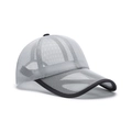Breathable light grey mesh baseball cap with black piping for outdoor summer sports - Adjustable / Light Gray