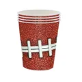 Disposable American football party paper cups with classic brown leather and white stitch pattern - Paper Cup / Rugby Pattern