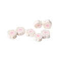 White flower polymer clay loose beads with pink center for DIY jewelry making - White Plum