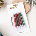 6-piece set of red and green Merry Christmas candles with plastic picks for cake toppers - Christmas Letter 6Pcs