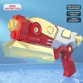 Large sci-fi red water gun with 3 nozzles and large capacity tank for beach play - 3-in-1 Pull Water Gun Red