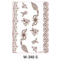 Waterproof red-brown lace henna tattoo sticker with floral and butterfly patterns W-348-S - Butterfly Flower And Wave (W348-S)