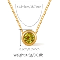 Macro detail of 18K gold-plated heart pendant with yellow round-cut gemstone and dimensions - KN0461-2-Solitaire Yellow Gemstone