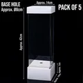 Transparent strawberry cake box 14x14x42cm with white base and 8cm inner hole, 5 pieces - White Strawberry Tower Packaging Boxes 5 Sets