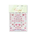 Stickers nail art 3D cristal MS415 motifs pêche rose et coeur sur fond blanc pur - MS415-Style Cœur Pêche