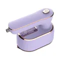 Portable lilac hand-held garment steamer with rose gold trim and ergonomic handle - US Plug / Purple