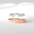 Ensemble de bagues montagne glacier avec micro-diamants en argent et or rose - US 7 / Or rose