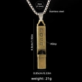 Collana con ciondolo a fischietto in bronzo vintage con incisione LOVE e catena in acciaio - Catena in acciaio inossidabile da 70 cm / Rame