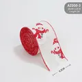 Faux linen Christmas ribbon with snowman print and red stitched edges in a 6.3cm roll - 6.3CM Ribbon Style C (Snowman Pattern)