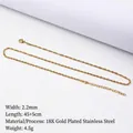 2.2mm Singapore twist chain necklace in 18K gold plated stainless steel for women - 2.2mm*45+5CM / Gold