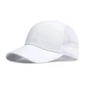 White breathable mesh baseball cap with minimalist paneled design and curved sun visor - Adjustable / White