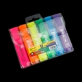 6-color fluorescent highlighter set with pink, yellow, and green chisel tip markers - 6 Colors Set (QB Series) / Chisel Tip