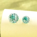Screw back green zircon stud earrings in polished stainless steel for ear cartilage - 6mm / Blue Green (A402-4)