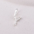 925 sterling silver letter Y pendant with sparkling round cubic zirconia stones - Letter Y / Gold